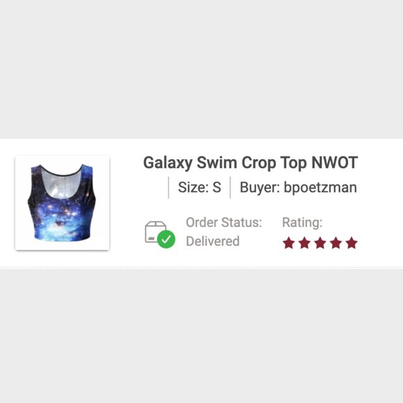 Galaxy Swim Crop Top NWOT - Picture 3 of 3